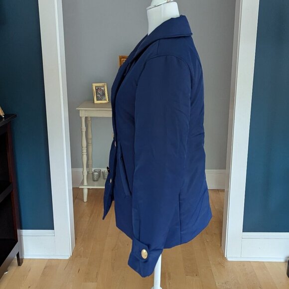 J. Crew Women's Pea Coat Puffer Jacket - Size XS Blue - Picture 5 of 15